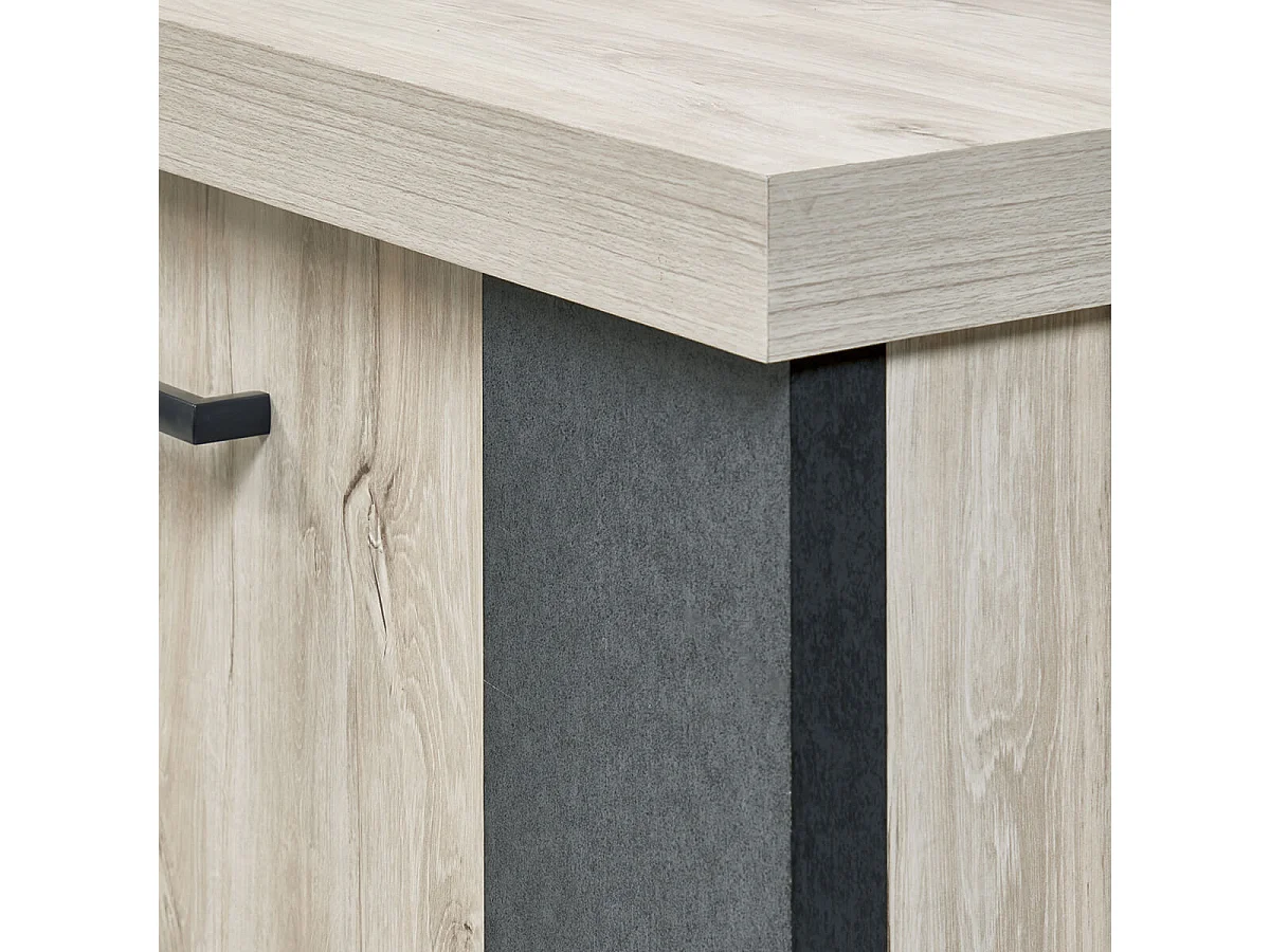 HERACLES - Buffet 2 Portes 3 Tiroirs Imitation Bois