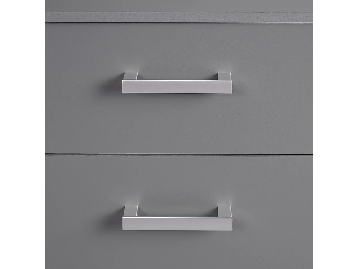 ZEINE - Buffet 2 Portes 4 Tiroirs Coloris Gris Graphite