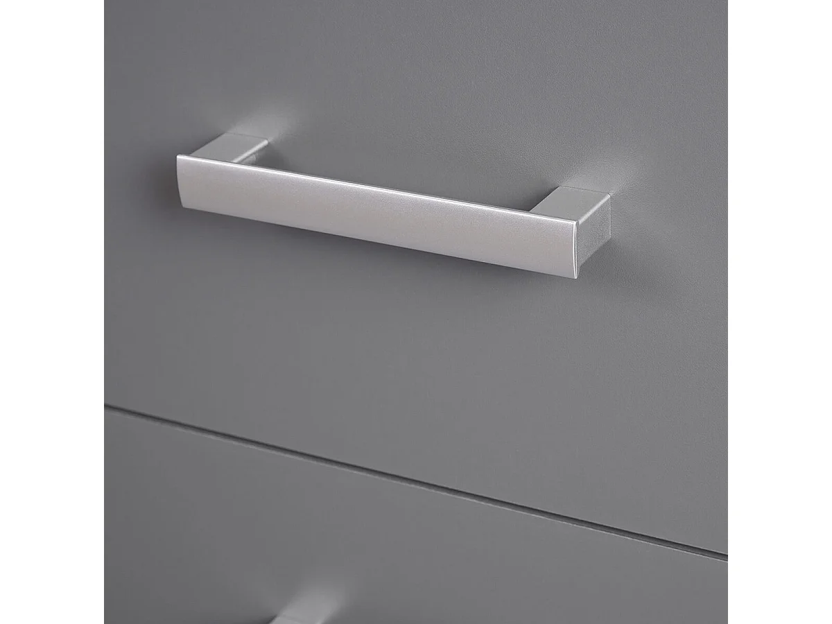 ZEINE - Buffet 2 Portes 4 Tiroirs Coloris Gris Graphite