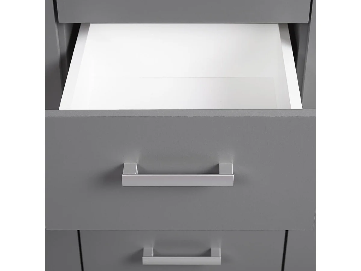 ZEINE - Buffet 2 Portes 4 Tiroirs Coloris Gris Graphite