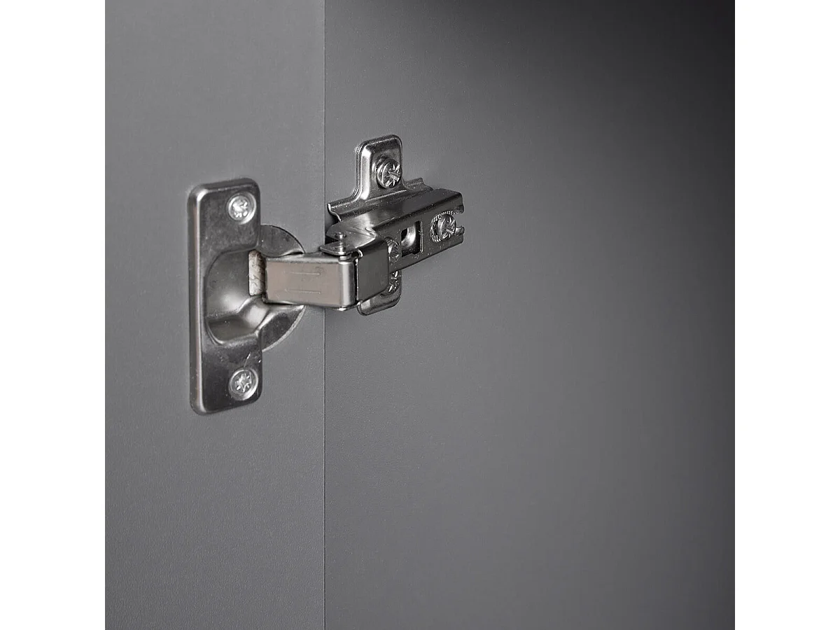 ZEINE - Buffet 2 Portes 4 Tiroirs Coloris Gris Graphite