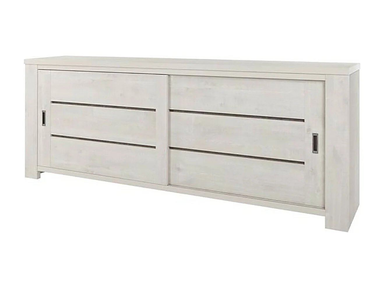 WILFRIED - Buffet 2 Portes Coulissantes Couleur Chêne Grisé