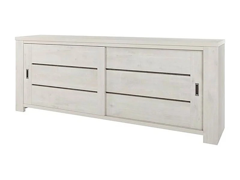 WILFRIED - Buffet 2 Portes Coulissantes Couleur Chêne Grisé