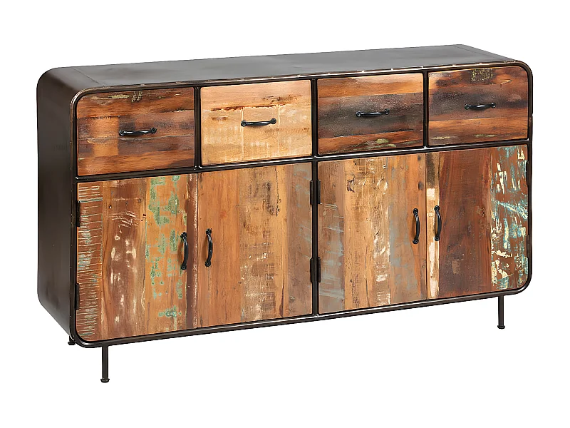 REPLAY - Buffet 4 Portes 4 Tiroirs Aspect Vieilli