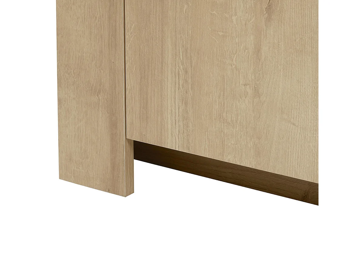 FANNY - Buffet 3 Portes 1 Tiroir Aspect Bois et Pierre