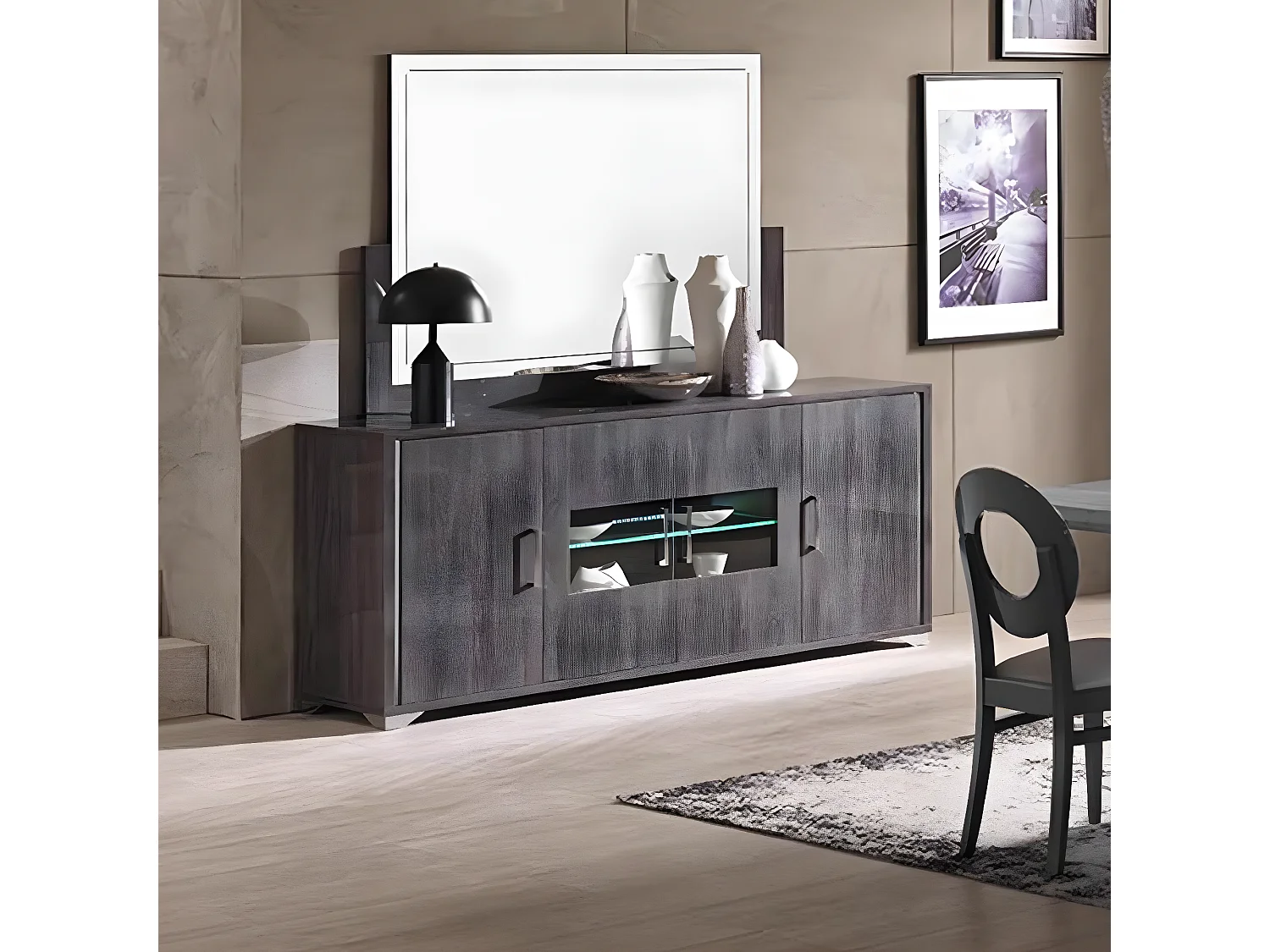 DAISY - Buffet 4 Portes avec Eclairage Led