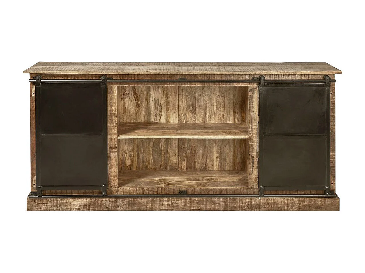 SUMATRA - Buffet 2 Portes Manguier et Métal Noir