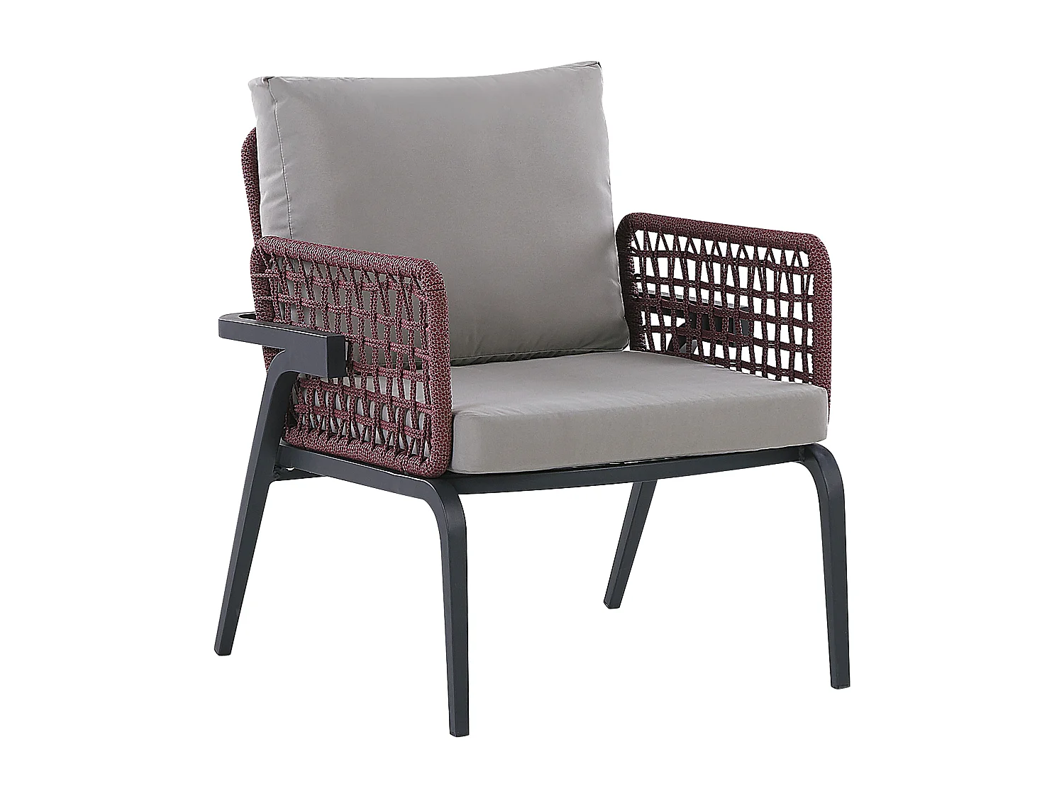 Conjunto de jardim com mesa 4 lugares SCIACCA Metal Cinzento