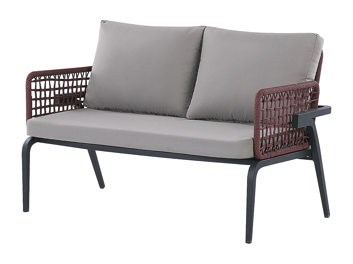 Ensemble de salon de jardin avec table 4 places SCIACCA Métal Gris