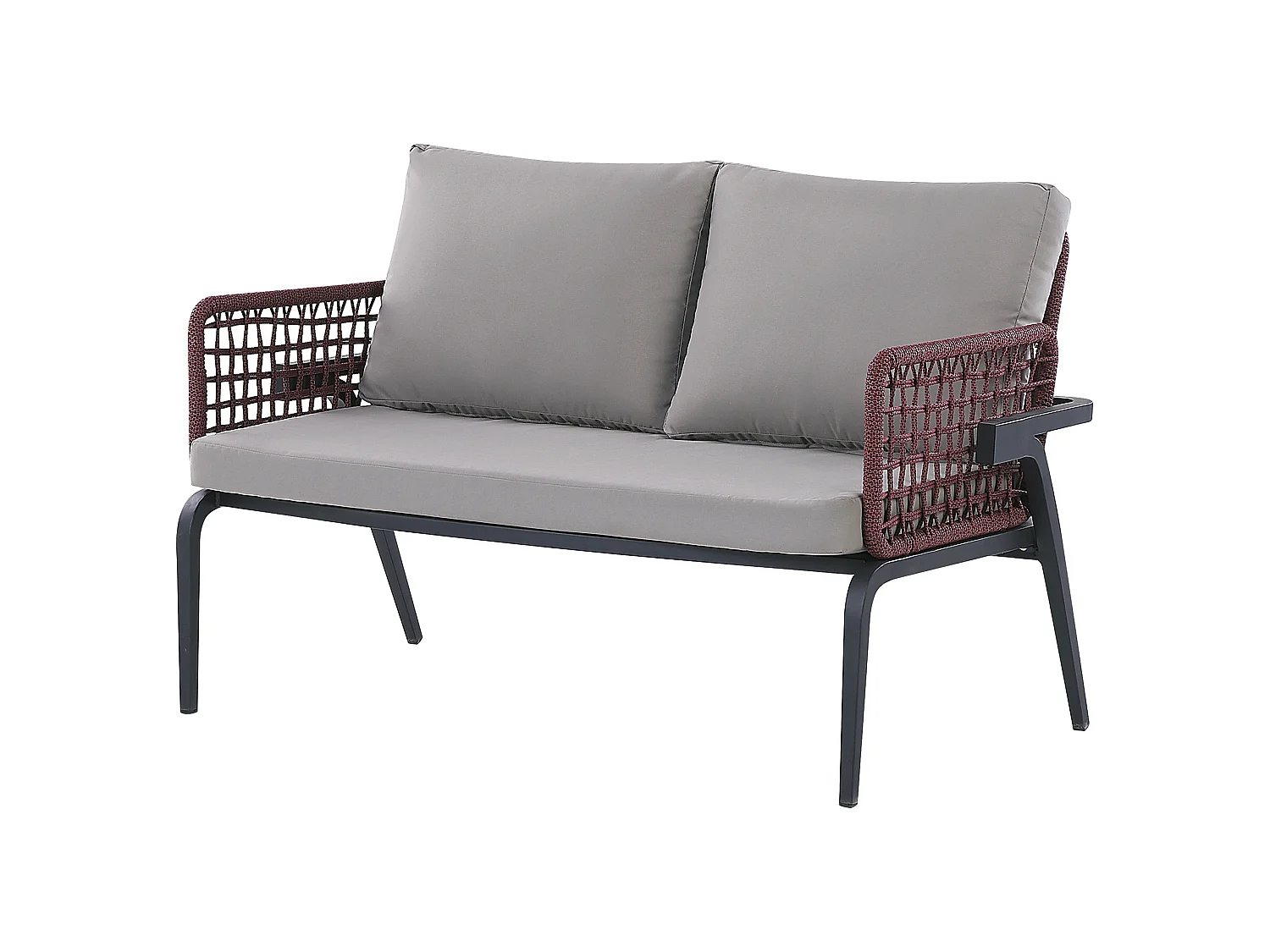 Lounge Set mit Tisch 4-Sitzer SCIACCA Metall Grau