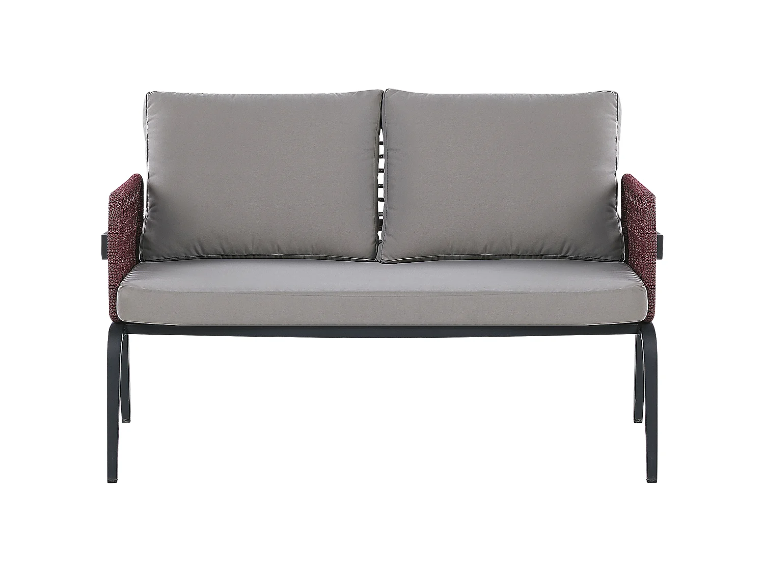 Lounge Set mit Tisch 4-Sitzer SCIACCA Metall Grau
