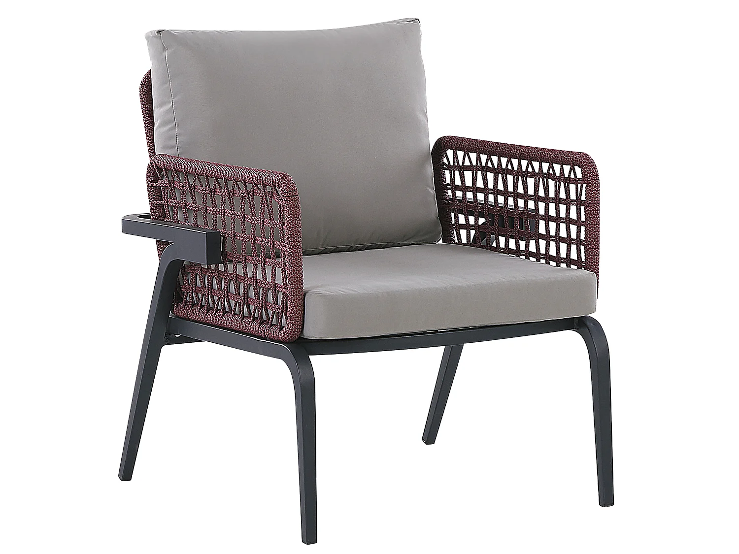 Lounge Set mit Tisch 4-Sitzer SCIACCA Metall Grau