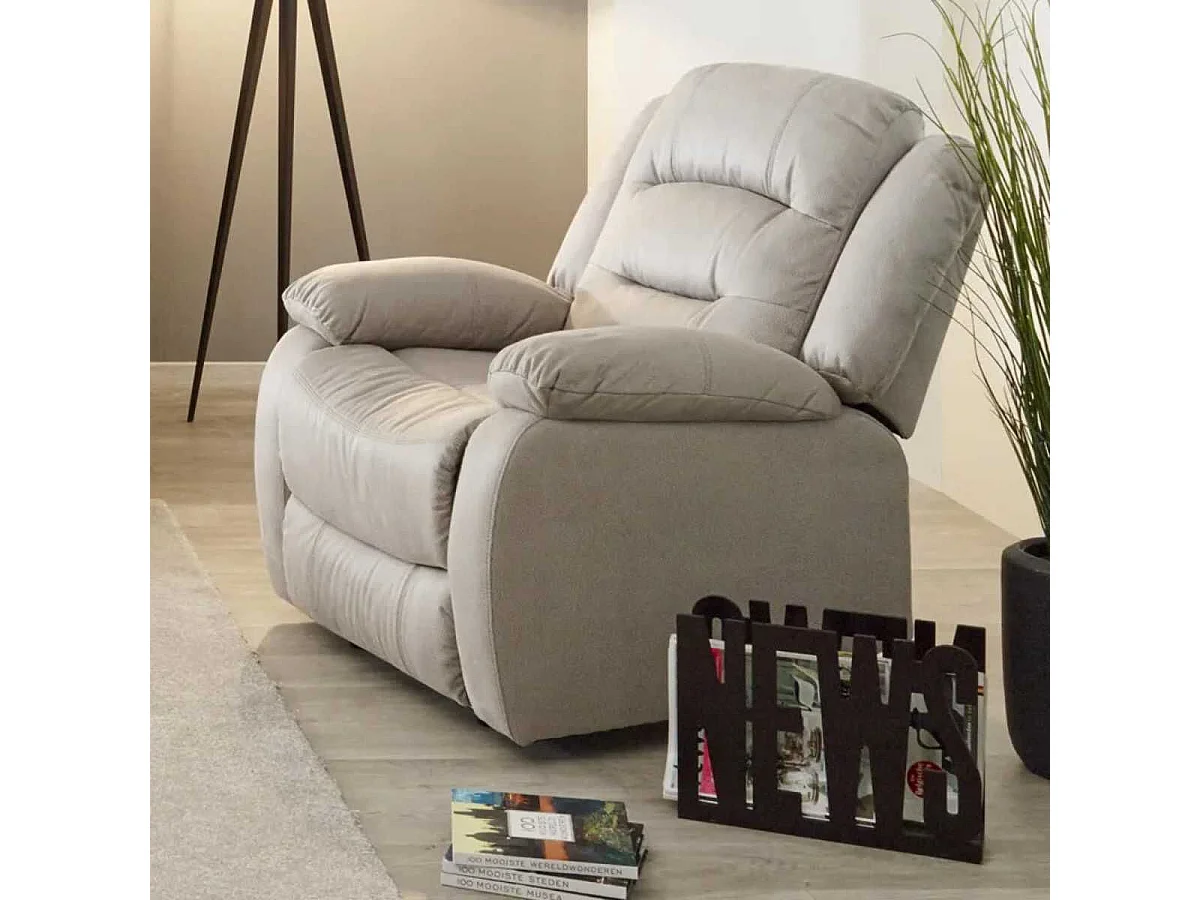 JANS - Canapé Relax Manuel 3 Places + Fauteuil Relax