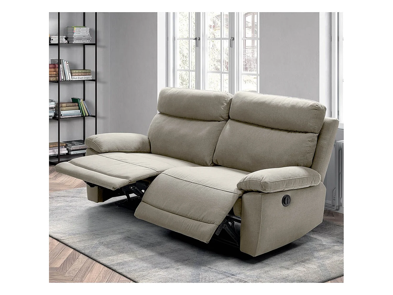 SERRANO - Canapé Relax Electrique 3 Places Beige