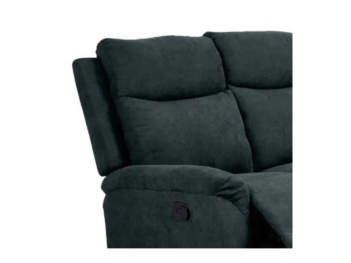 SACRAMENTO - Canapé Relax Manuel 3 Places Tissu Gris Foncé