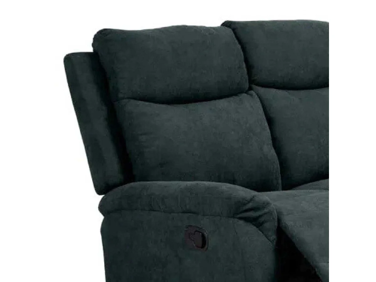 SACRAMENTO - Canapé Relax Manuel 3 Places Tissu Gris Foncé