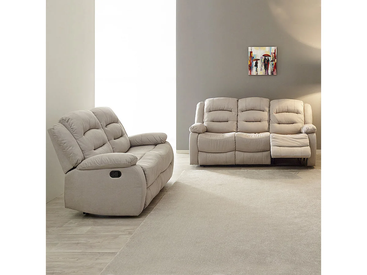 JANS - Ensemble Canapés Relax Manuel 3 Places et 2 Places