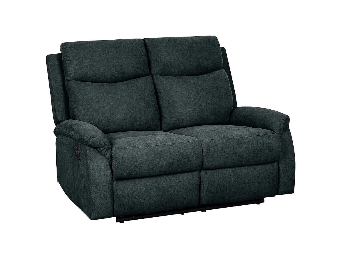 SACRAMENTO - Canapé Relax Manuel 2 Places Tissu Gris Foncé
