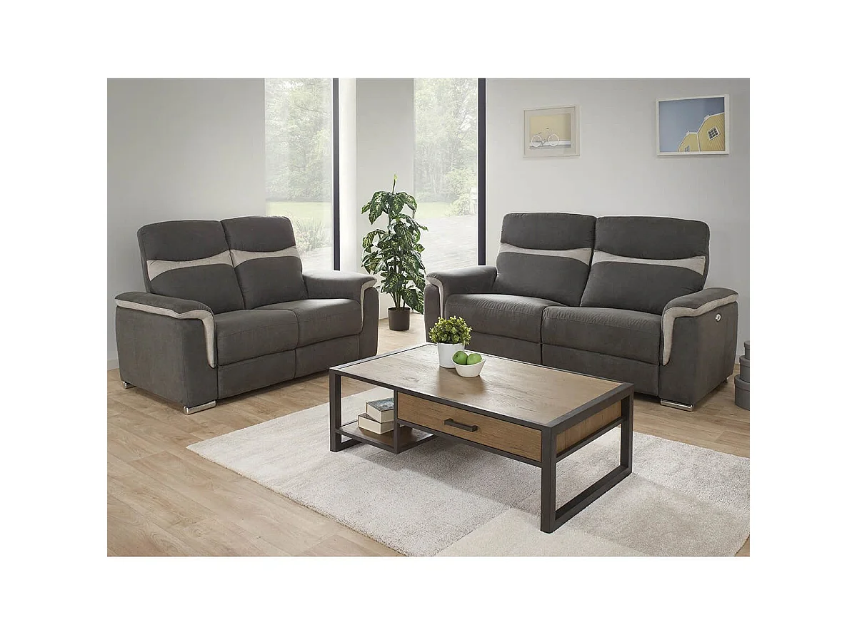 CAYUGA - Canapé Relax Electrique 3 Places + Fixe 2 Places