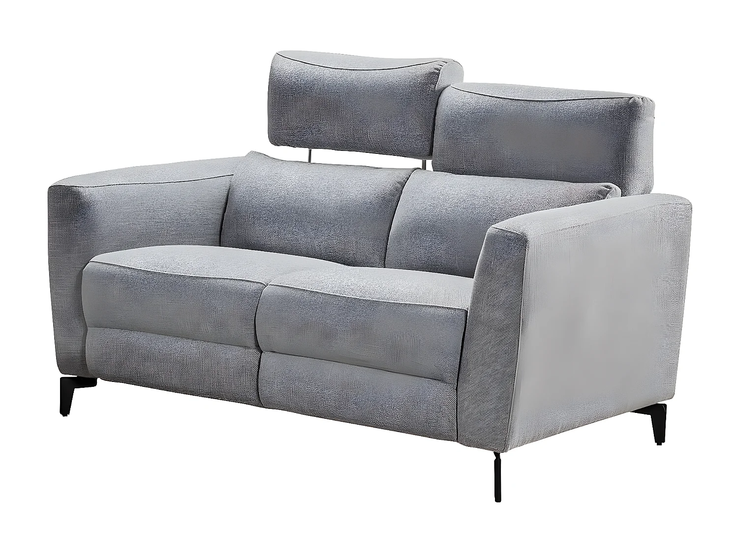 MUMBAI - Canapés Relax 3 Places Electrique et 2 Places Fixe Gris Foncé