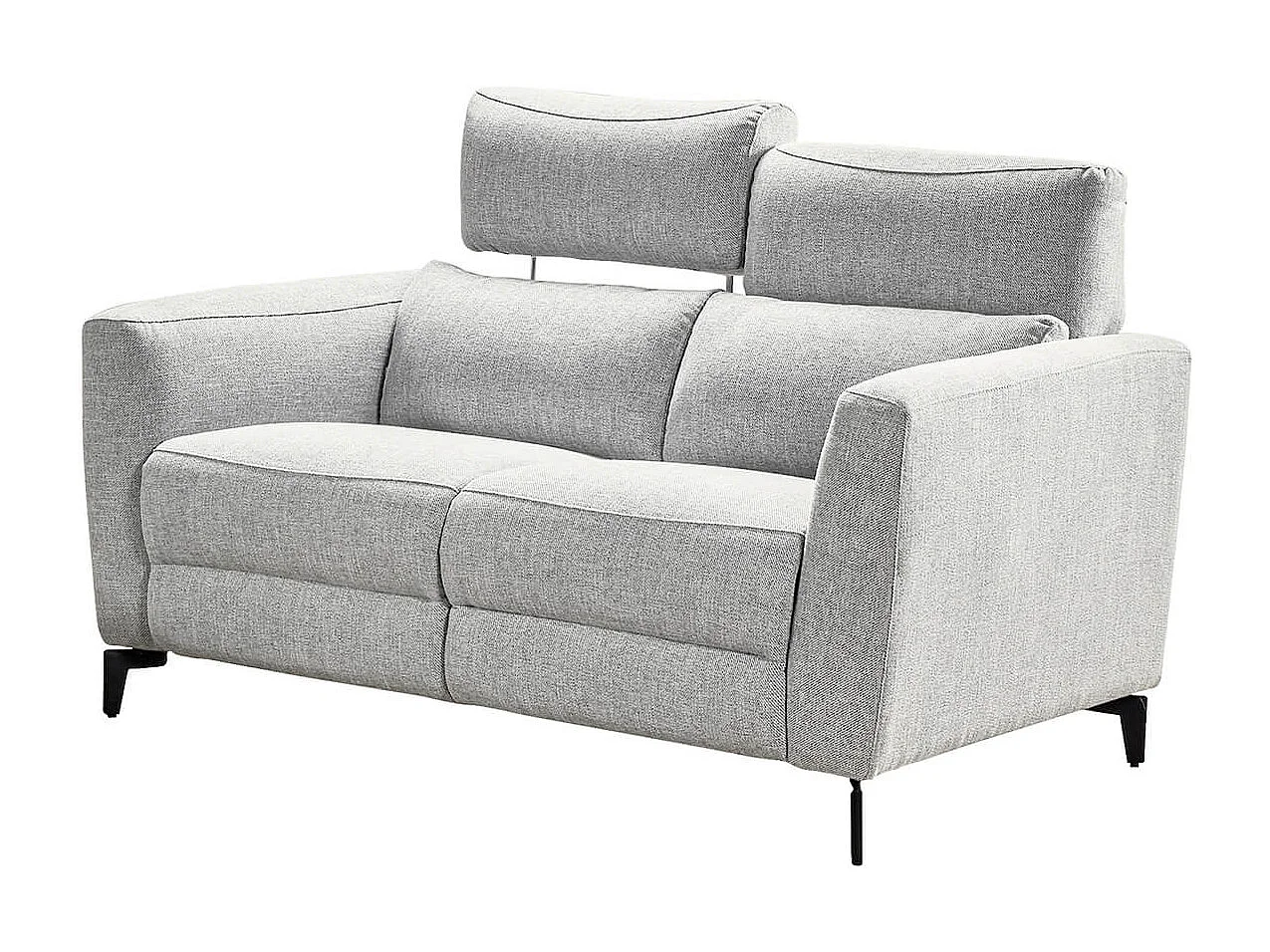 MUMBAI - Canapés Relax 3 Places Electrique et 2 Places Fixe Gris Clair
