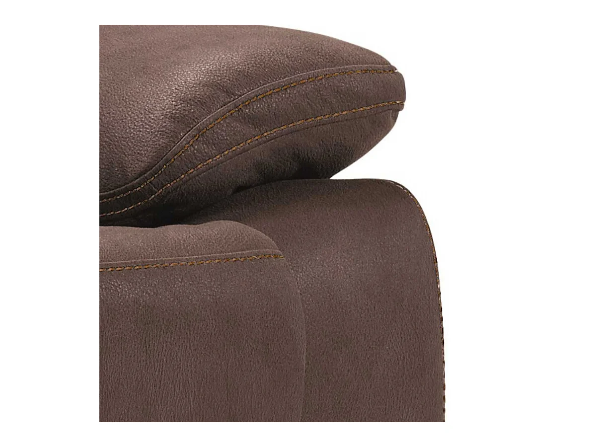 FABARES - Canapé 3 Places + Fauteuil Relax Manuel Chocolat