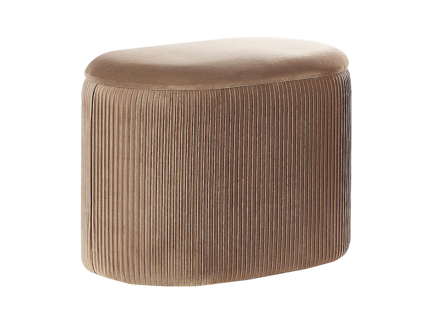 Poef met opbergruimte RICHLAND Fluweel Beige 55 cm 35 cm 41 cm