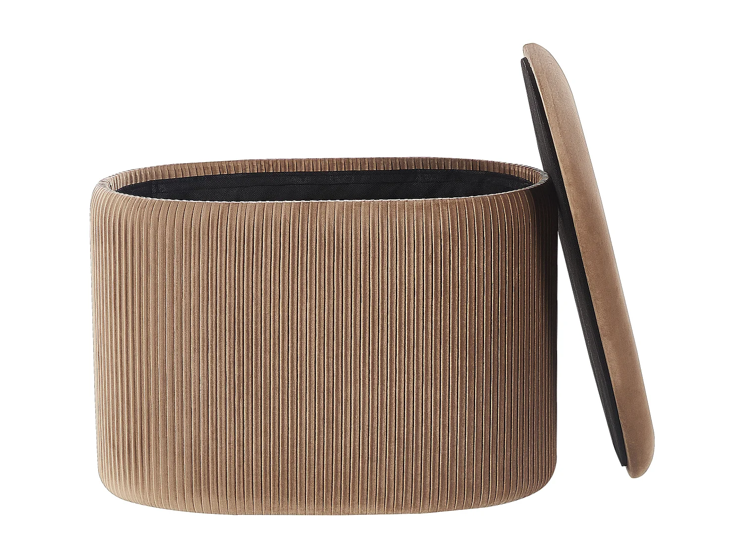 Poef met opbergruimte RICHLAND Fluweel Beige 55 cm 35 cm 41 cm