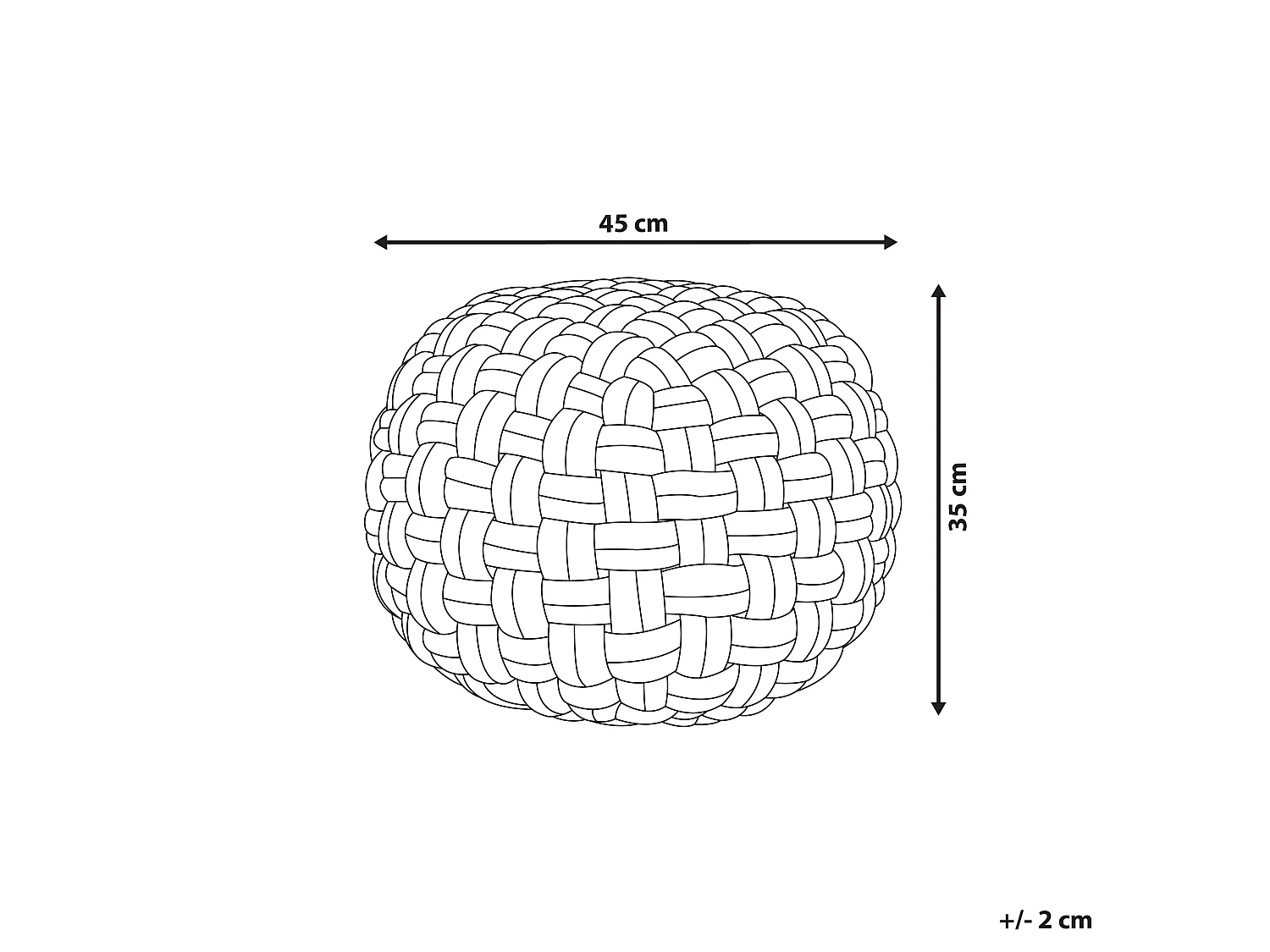Pouf HOPA Samtstoff Schwarz 45 cm 45 cm 35 cm