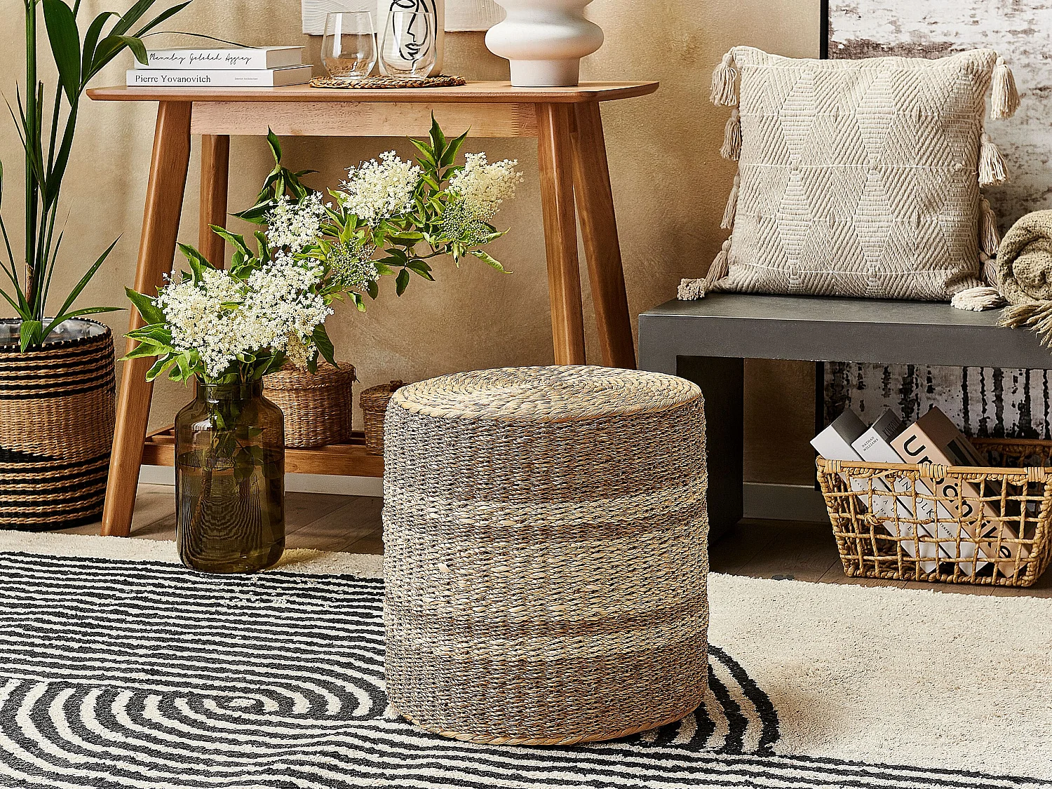 Pouf natur ⌀ 40 cm BARBEL