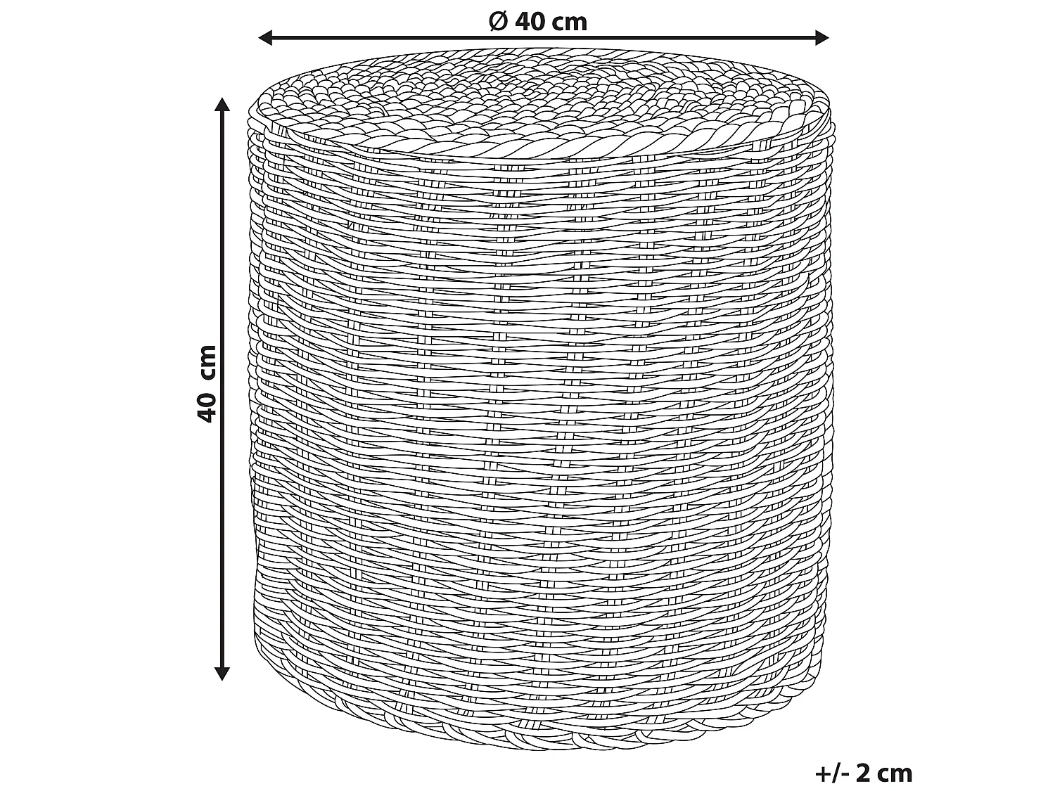 Pouf natur ⌀ 40 cm BARBEL
