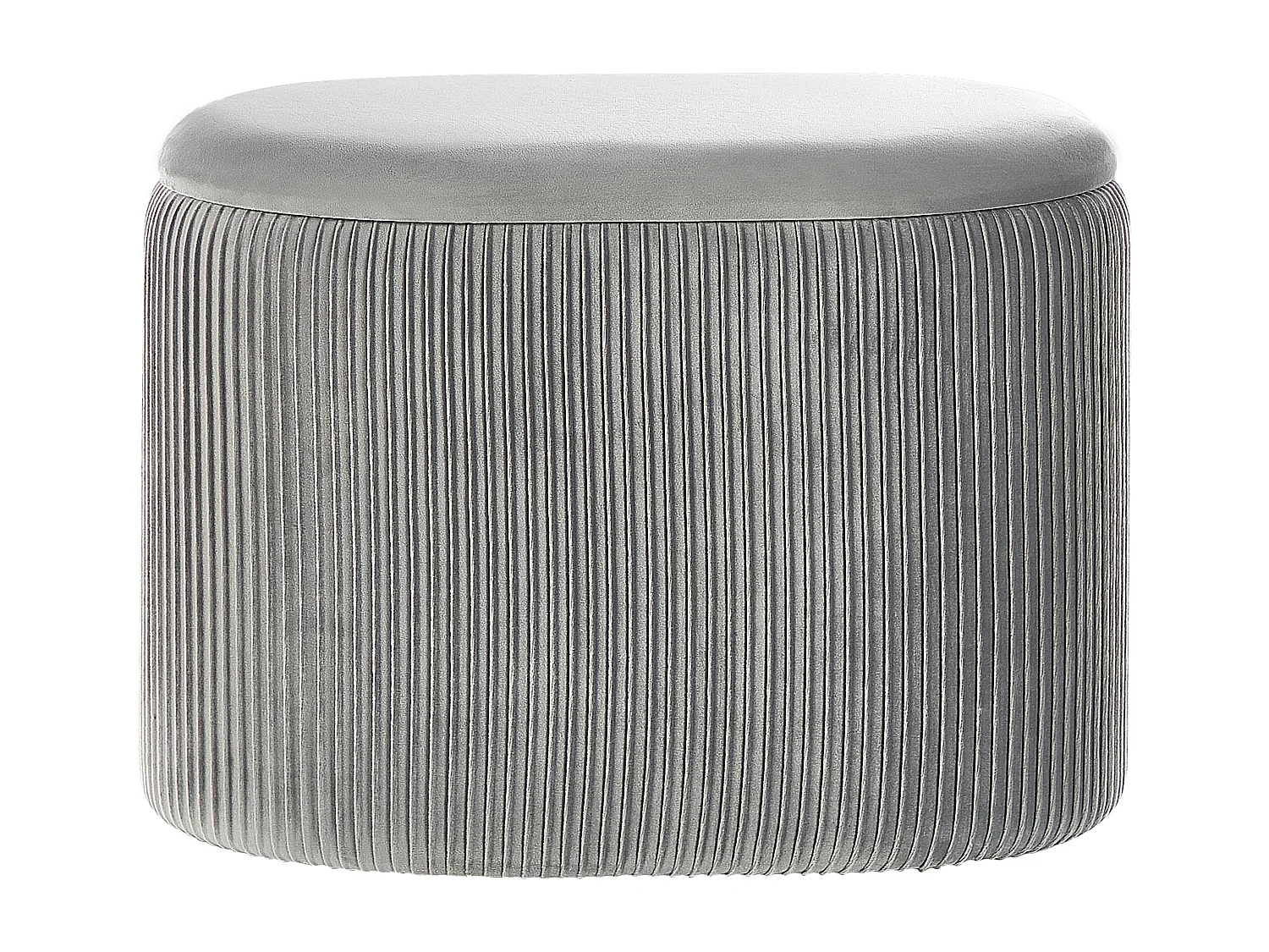 Pouf de rangement RICHLAND Velours Gris clair