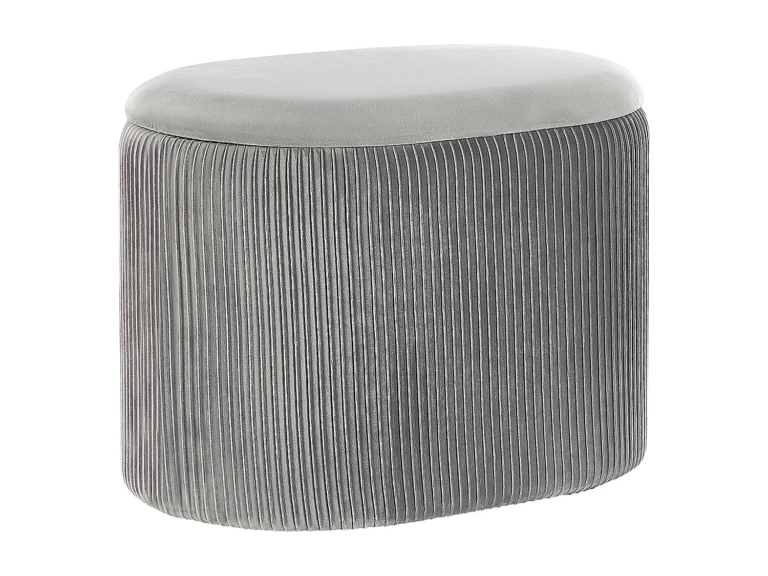 Pouf de rangement RICHLAND Velours Gris clair