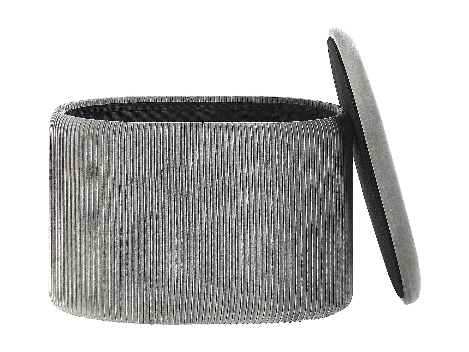 Pouf de rangement RICHLAND Velours Gris clair