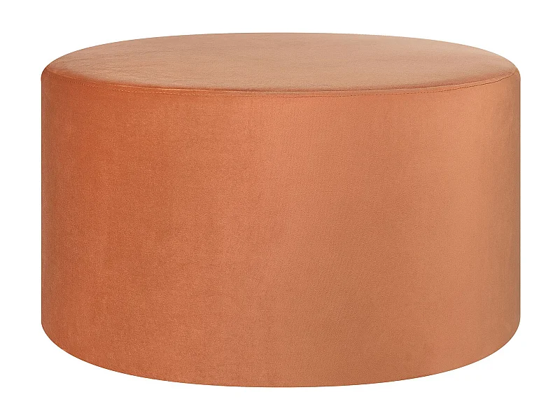 Pouf Samtstoff orange rund 61 cm luxuriös glamourös Sitzhocker Samthocker Millen