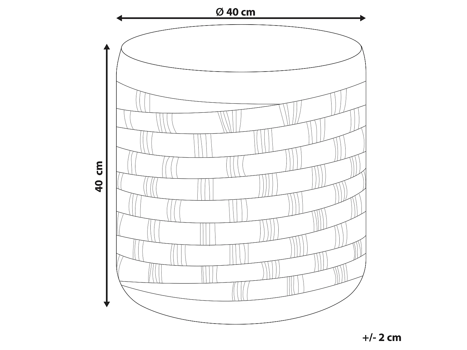 Poef BASSLET Beige 40 cm 40 cm 40 cm