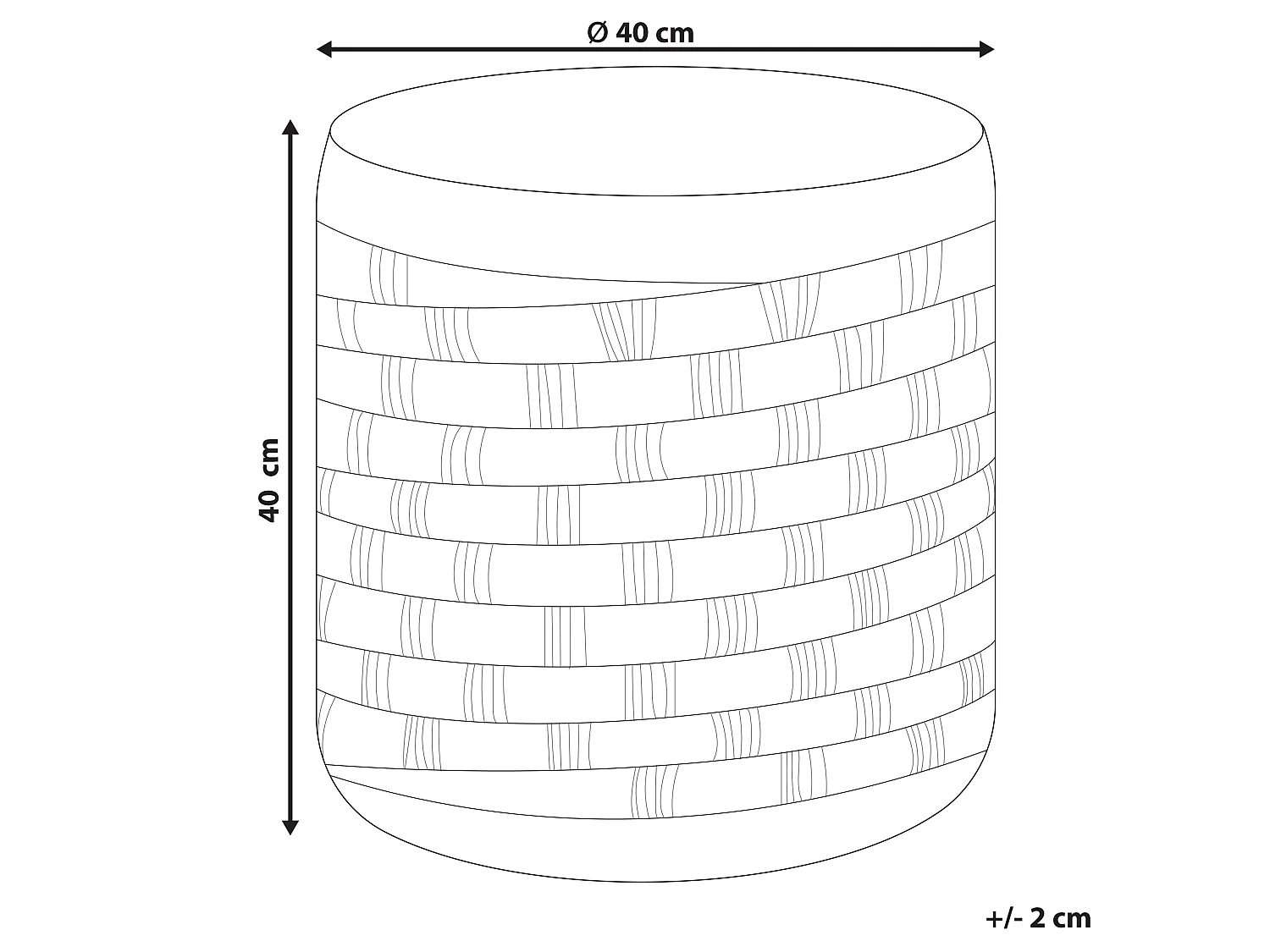 Handgefertigter Pouf natur ⌀ 40 cm Hocker im Boho-Stil Basslet