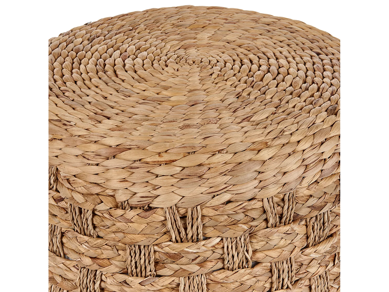 Handgefertigter Pouf natur ⌀ 40 cm Hocker im Boho-Stil Basslet