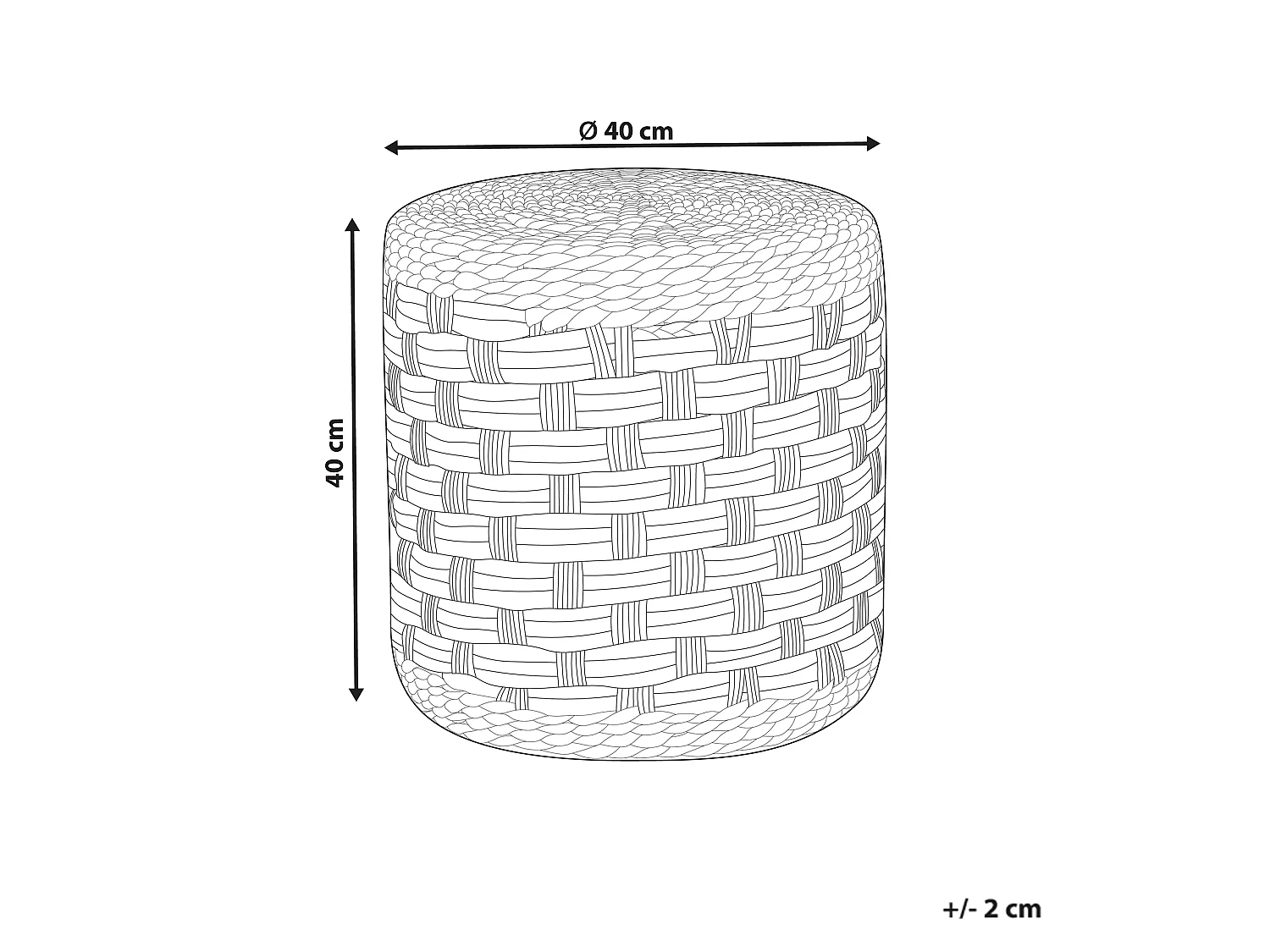 Pouf BASSLET Beige 40 cm 40 cm 40 cm