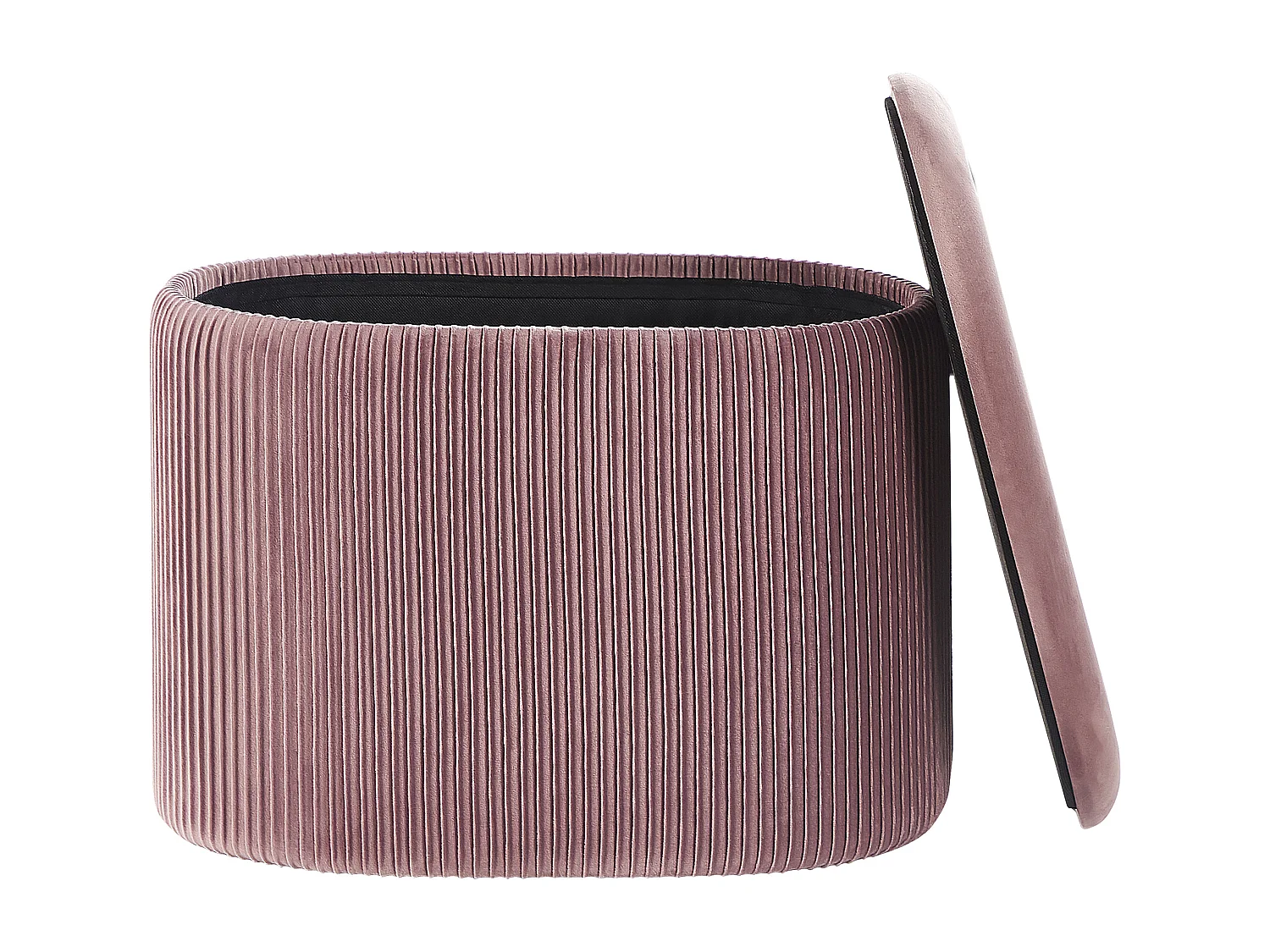 Pouf contenitore RICHLAND Velluto Rosa 55 cm 35 cm 41 cm