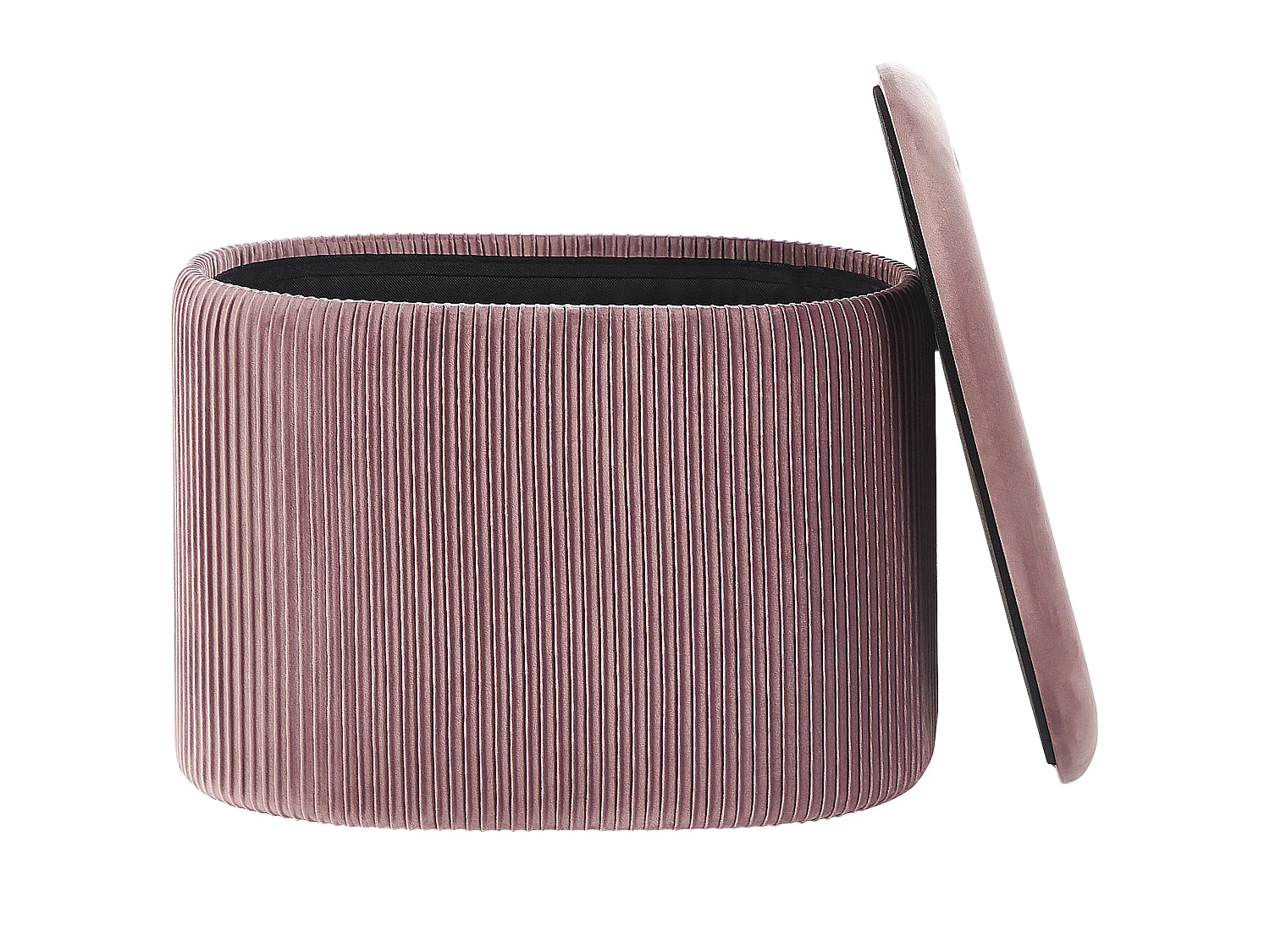Pouf de rangement RICHLAND Velours Rose 55 cm 35 cm 41 cm
