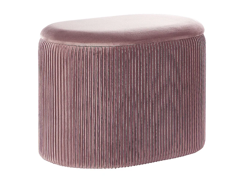 Pouf contenitore RICHLAND Velluto Rosa 55 cm 35 cm 41 cm