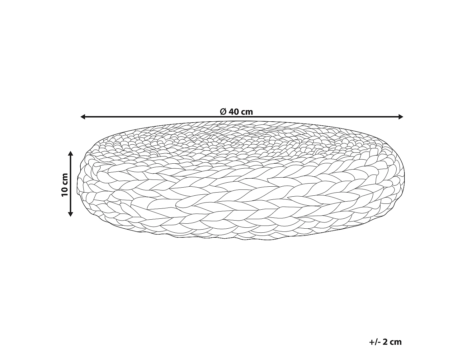 Pouf natur ⌀ 40 cm Hocker aus Wasserhyazinthen im Boho-Stil Wahoo