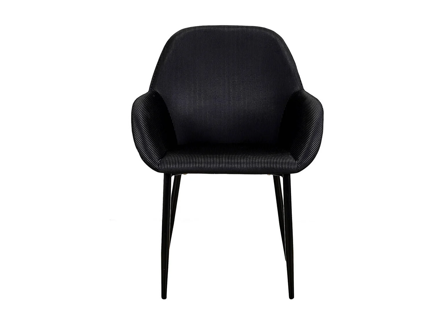ALESSIA - Lot de 4 Fauteuils Velours Côtelé Noir
