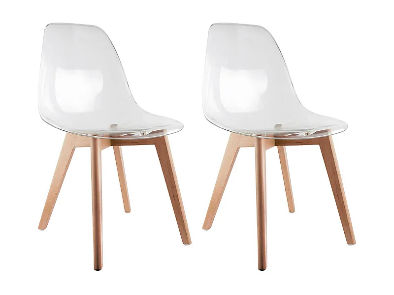 OKOA - Lot de 2 Chaises Transparentes