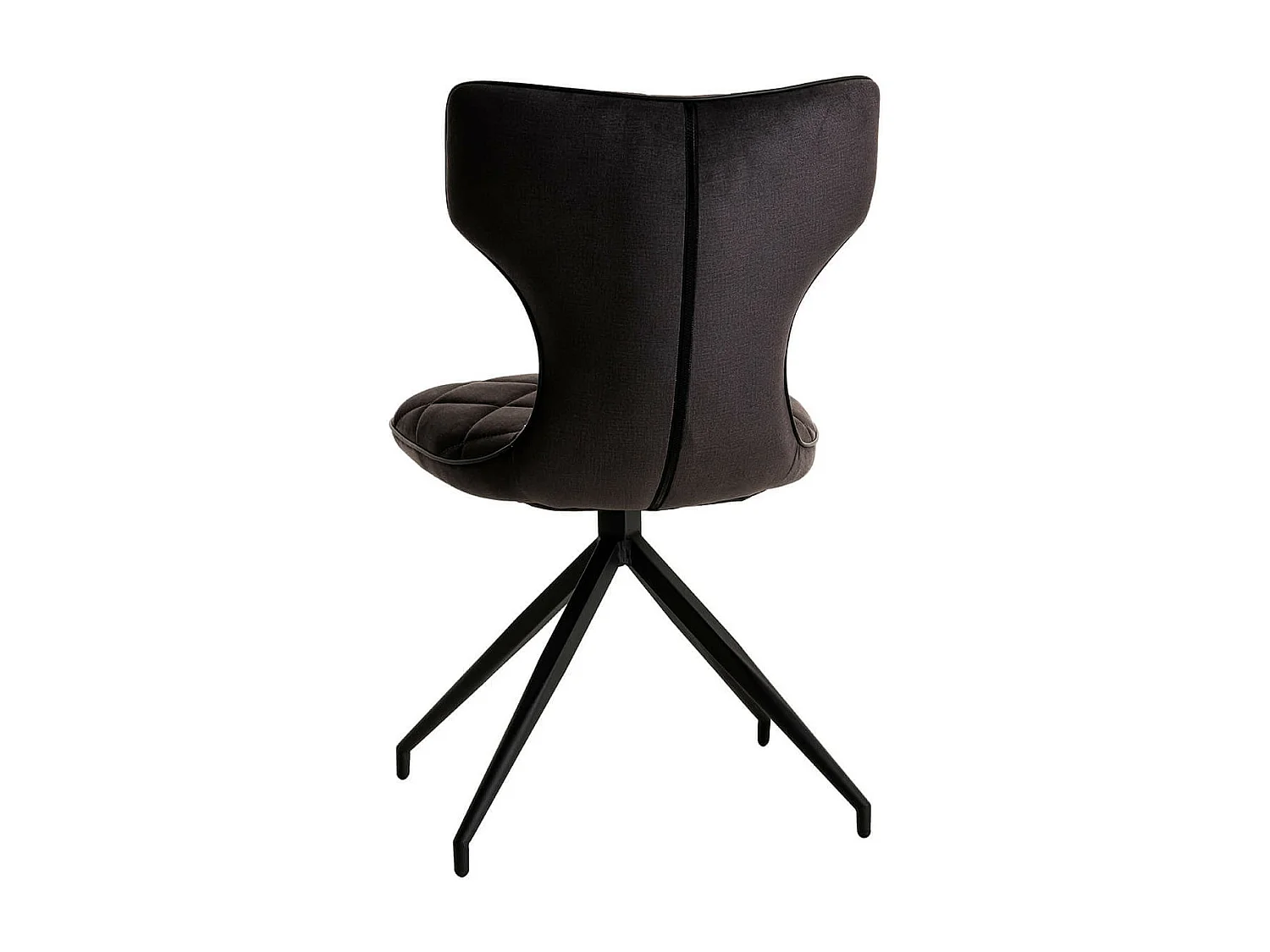 STYK - Lot de 4 Chaises Tissu Grises Surpiqures Carreaux