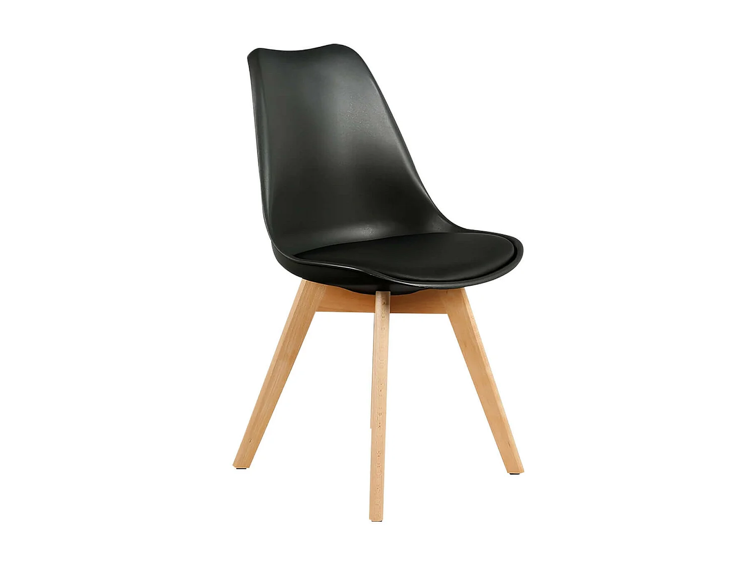 MEDALINE - Lot de 6 Chaises Scandinaves Noires