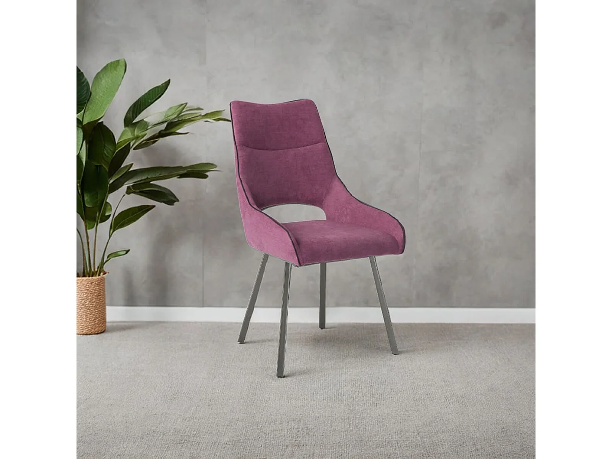 AMADO - Lot de 4 Chaises Tissu Coloris Violet