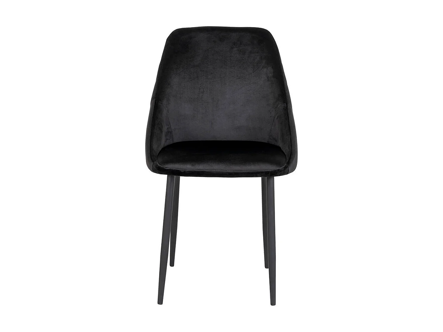 TINTO - Lot de 2 Chaises Velours Noir et Pieds Acier