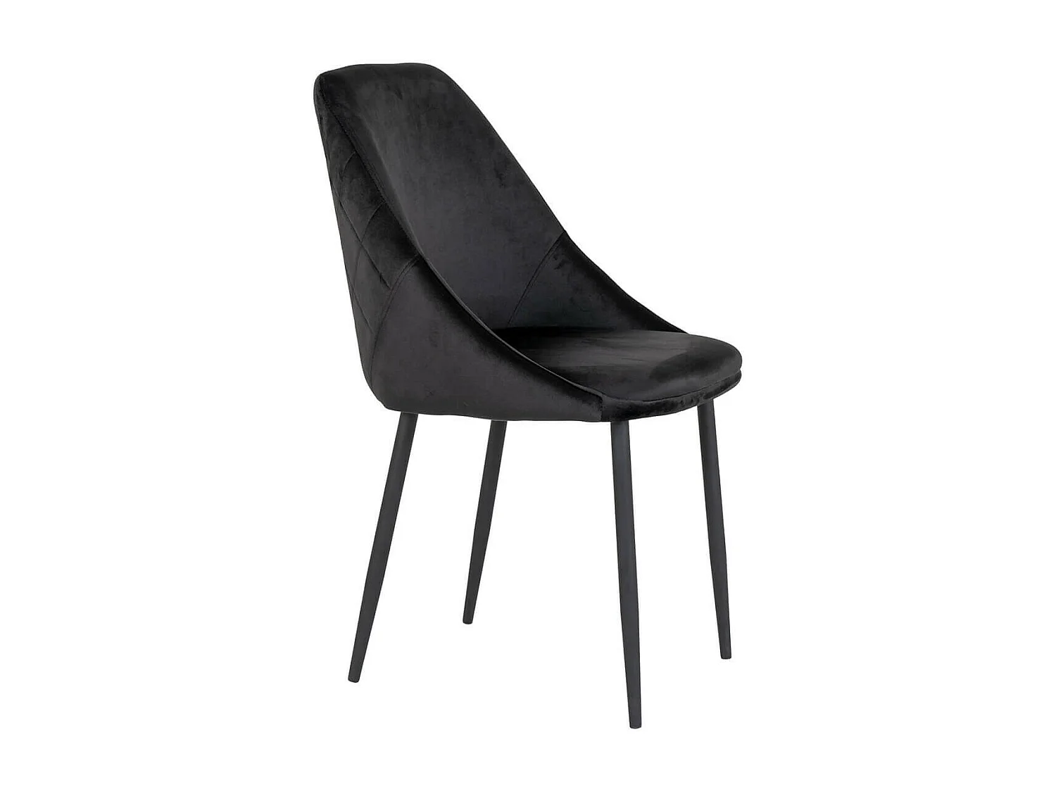 TINTO - Lot de 2 Chaises Velours Noir et Pieds Acier
